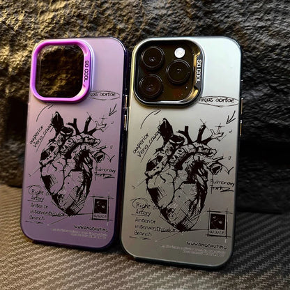 Creative Cardiovascular model Heart Medical Phone Case For iPhone 16 15 ProMax 11 12 13 14 15 Pro XS XR 7 8 Plus Anti-drop Cover