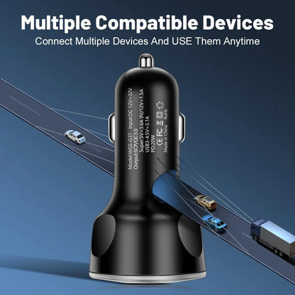 Car Charger Type C Fast Mobile Phone Adapter