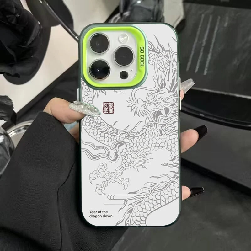 Luxury Dragon Totem Anti-drop Armour Case For iPhone